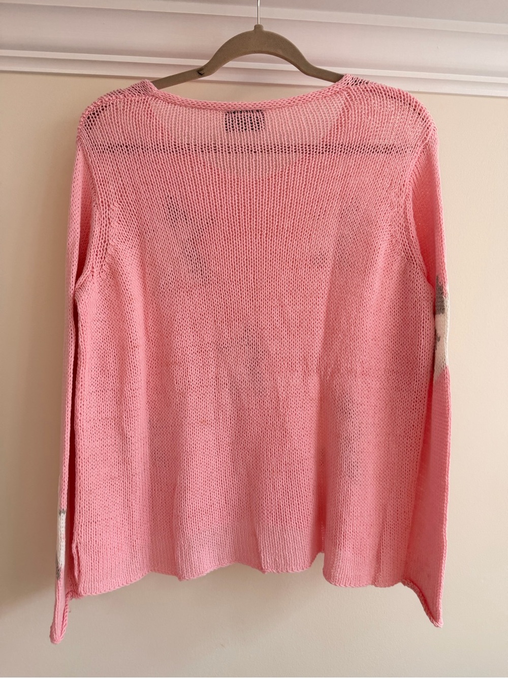 Wooden Ships Pink V-Neck Star Knit Sweater - Picture 2 of 3